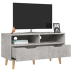 Petit Meuble TV Bois Gris Effet Béton - 90 cm-Mon Meuble TV-noir brillant-1-3