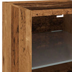 Petit Meuble TV Chambre LED Effet Vieux Bois - 30 cm-Mon Meuble TV-1-11