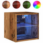 Petit Meuble TV Chambre LED Effet Vieux Bois - 30 cm-Mon Meuble TV-1-3