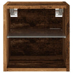 Petit Meuble TV Chambre LED Effet Vieux Bois - 30 cm-Mon Meuble TV-1-8