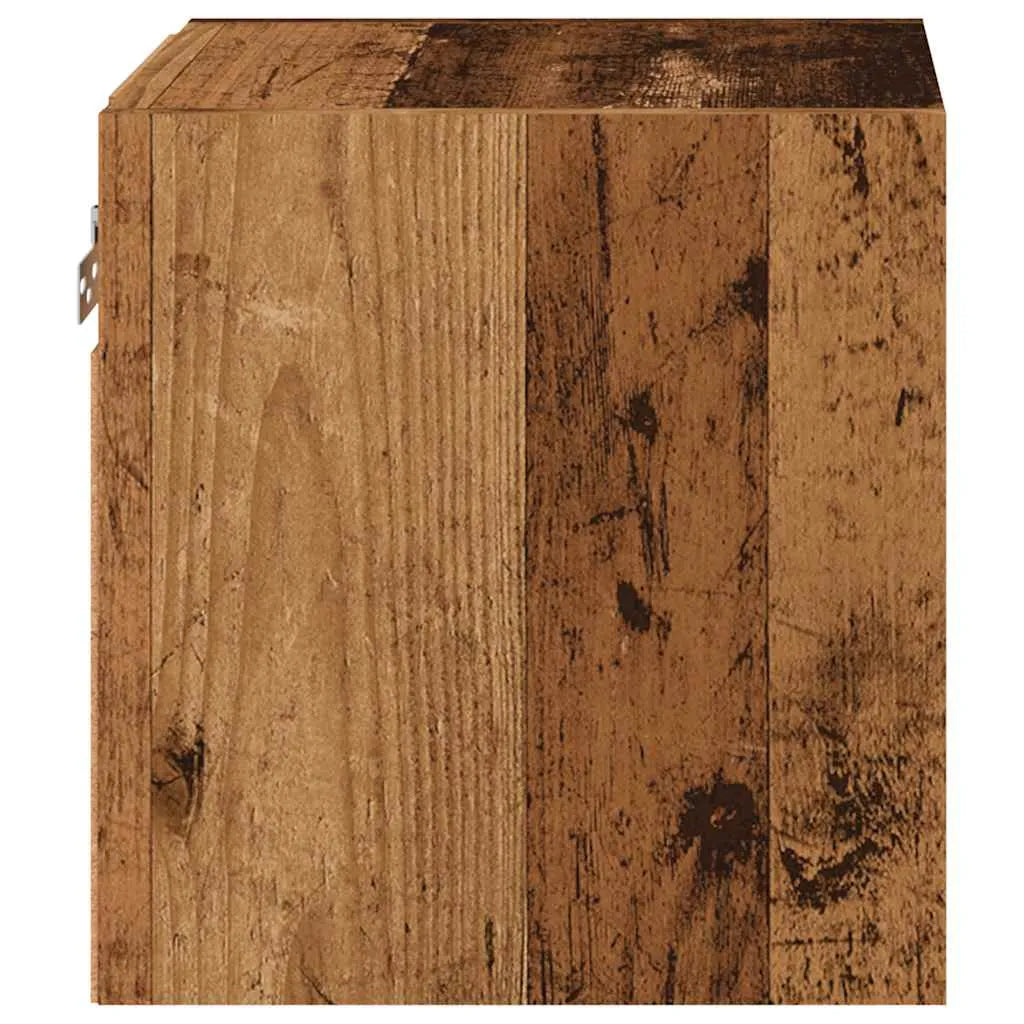 Petit Meuble TV Chambre LED Effet Vieux Bois - 30 cm-Mon Meuble TV-1-9