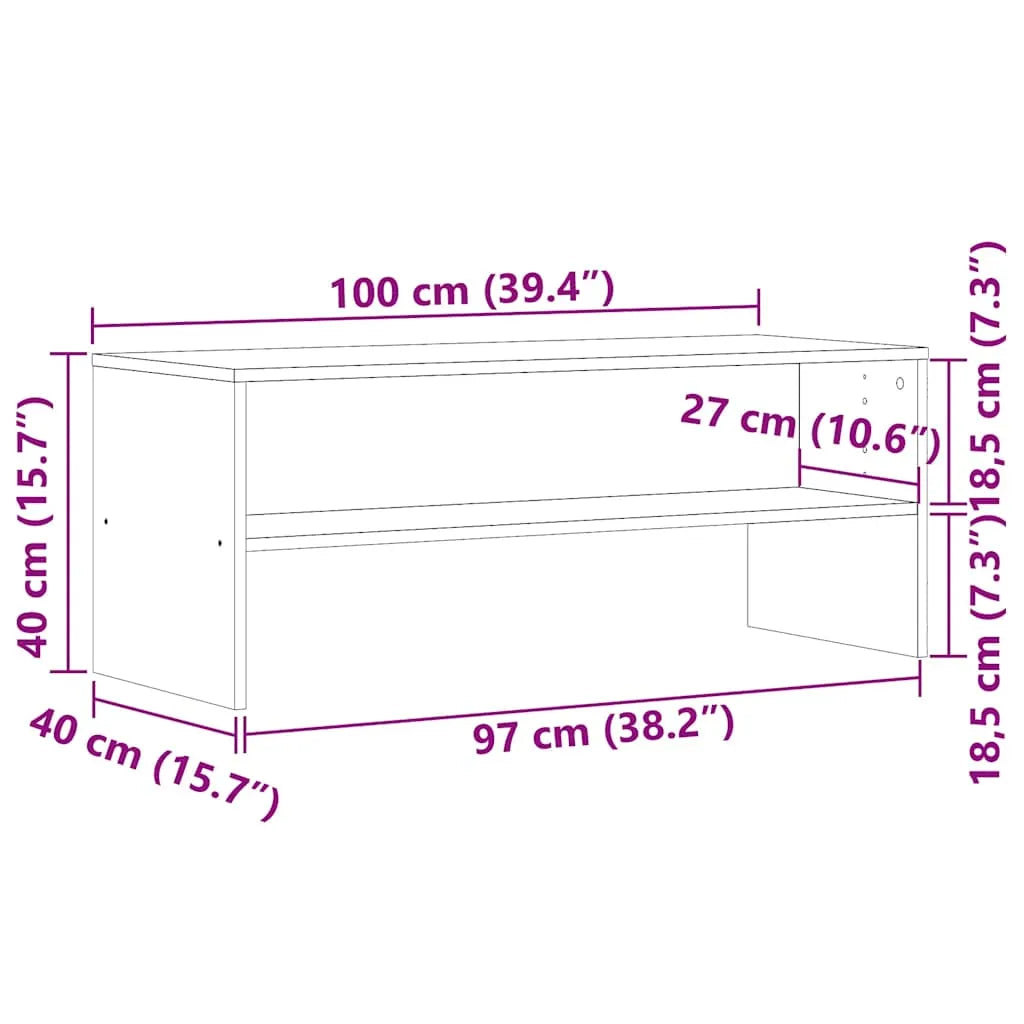 Petit Meuble TV Effet Chêne Artisanal - 100 cm-Mon Meuble TV-Chêne artisanal-9