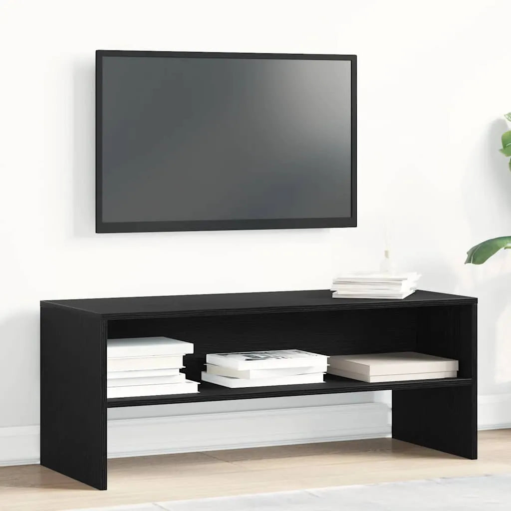 Petit Meuble TV Effet Chêne Artisanal - 100 cm-Mon Meuble TV-Chêne noir-12