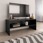 Petit Meuble TV Effet Chêne Artisanal - 100 cm-Mon Meuble TV-Noir-17