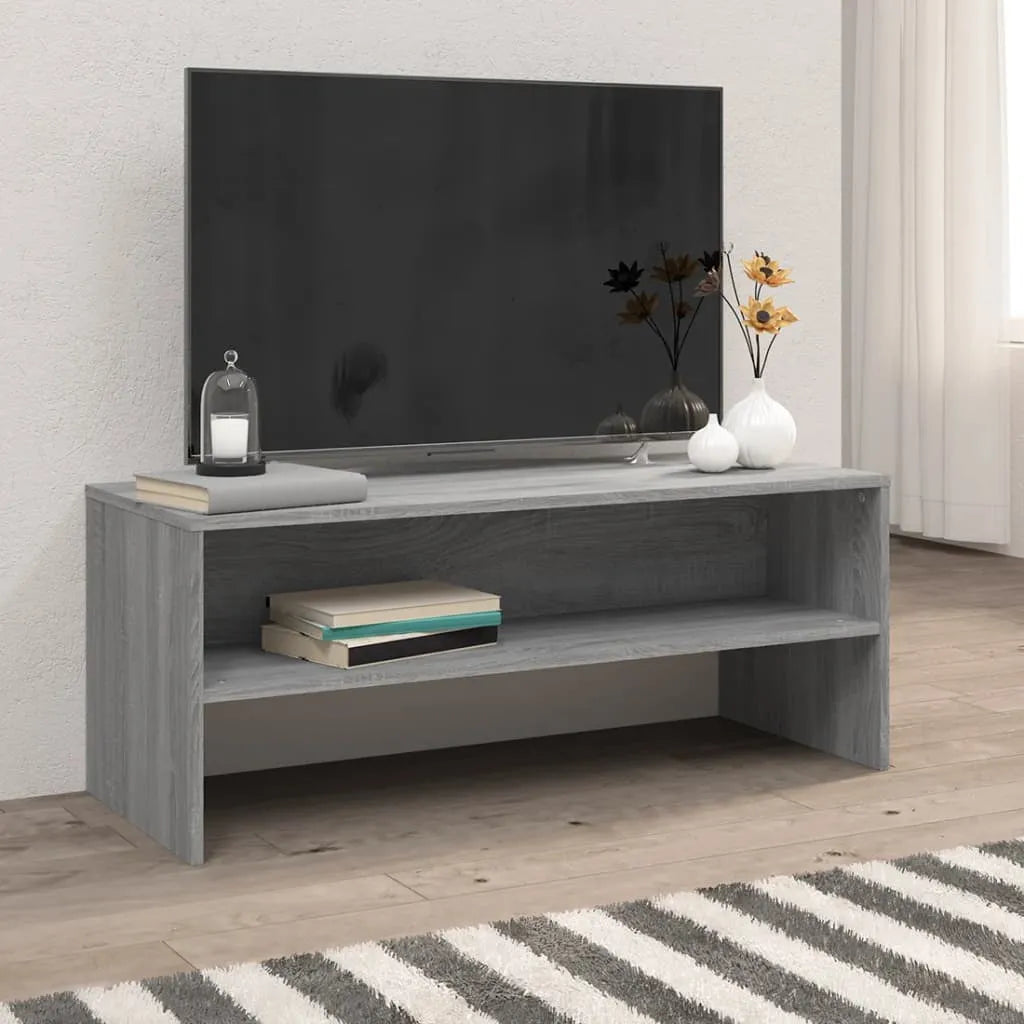 Petit Meuble TV Effet Chêne Artisanal - 100 cm-Mon Meuble TV-Sonoma gris-10