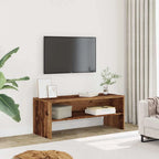 Petit Meuble TV Effet Chêne Artisanal - 100 cm-Mon Meuble TV-Vieux bois-14