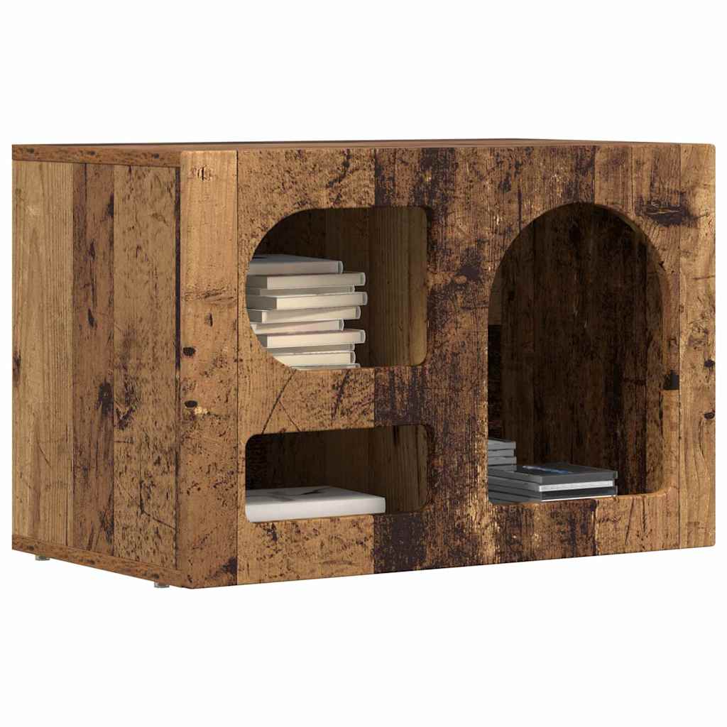 Petit Meuble TV en Bois Ancien - 60 cm-Mon Meuble TV-Chêne fumé-3