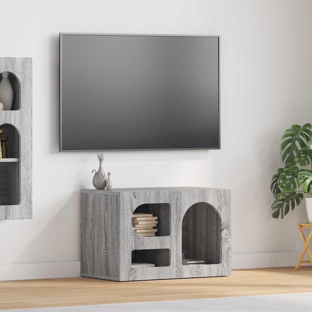 Petit Meuble TV en Bois Ancien - 60 cm-Mon Meuble TV-Sonoma gris-19