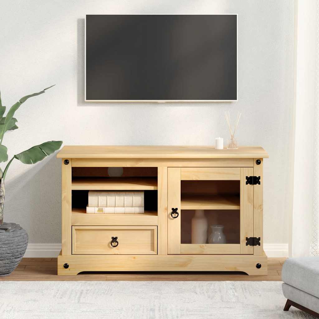 Petit Meuble TV en Bois de Pin Massif - 100 cm-Mon Meuble TV-2