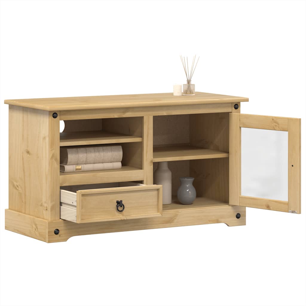 Petit Meuble TV en Bois de Pin Massif - 100 cm-Mon Meuble TV-3