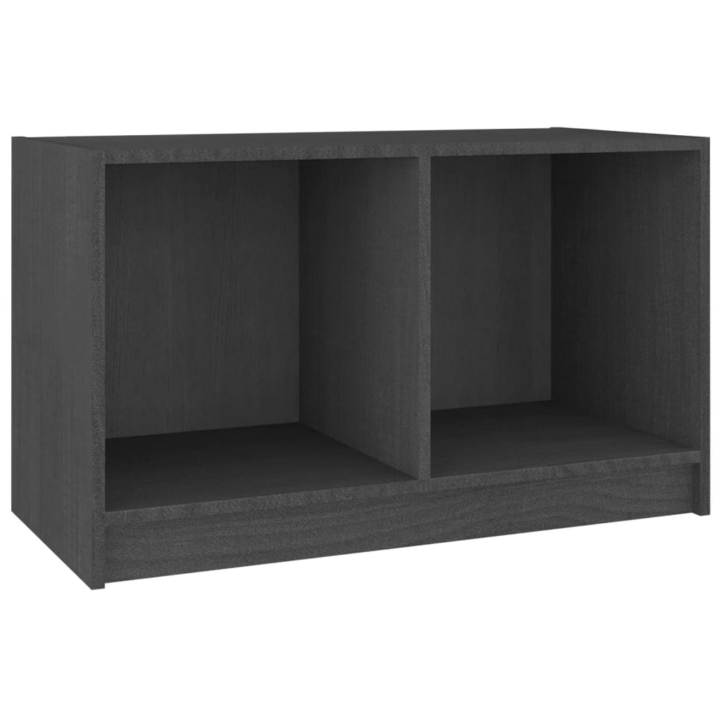 Petit Meuble TV en Bois Massif Gris - 70 cm-Mon Meuble TV-Gris-1
