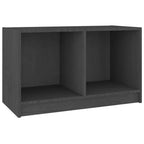 Petit Meuble TV en Bois Massif Gris - 70 cm-Mon Meuble TV-Gris-1