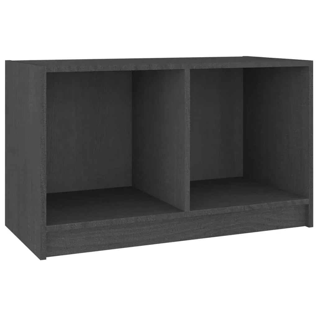 Petit Meuble TV en Bois Massif Gris - 70 cm-Mon Meuble TV-Gris-1