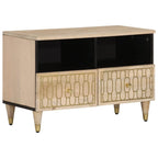Petit Meuble TV en Manguier Massif Noir - 70 cm-Mon Meuble TV-Marron-1-12
