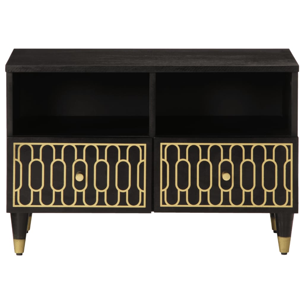 Petit Meuble TV en Manguier Massif Noir - 70 cm-Mon Meuble TV-marron miel-1-3