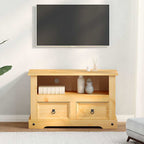 Petit Meuble TV en Pin Massif Mexicain - 91 cm-Mon Meuble TV-3