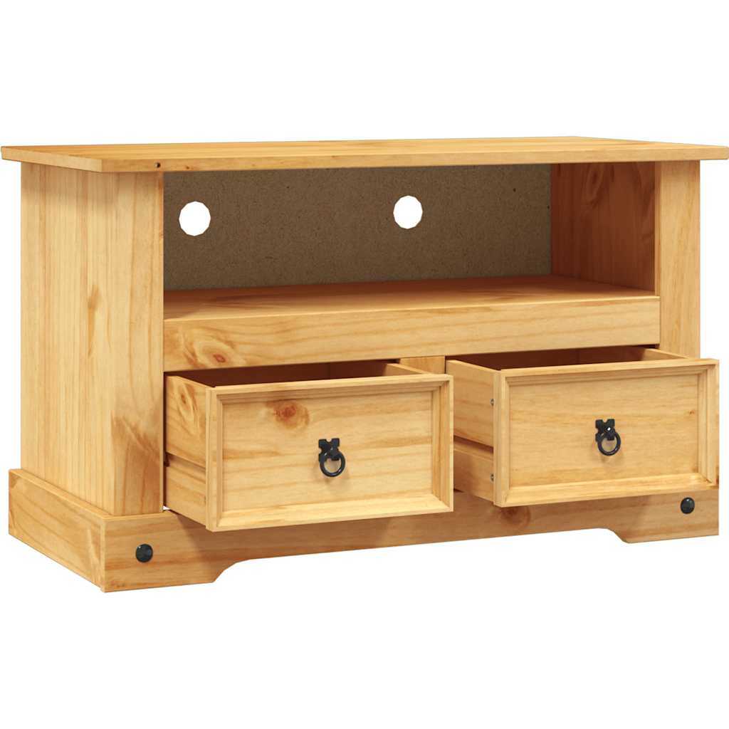 Petit Meuble TV en Pin Massif Mexicain - 91 cm-Mon Meuble TV-5