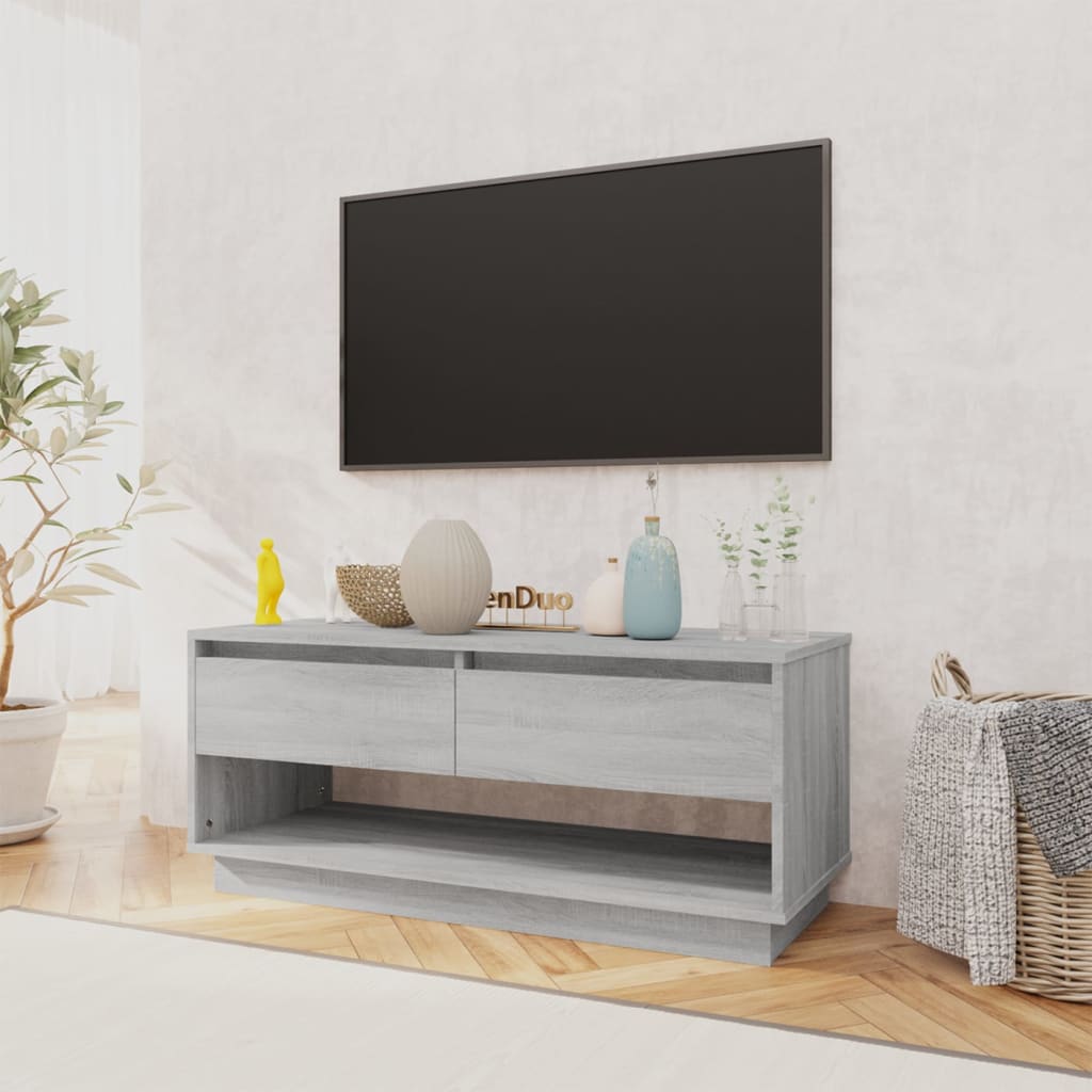 Petit Meuble TV Gris Effet Sonoma - 102 cm-Mon Meuble TV-Sonoma gris-3