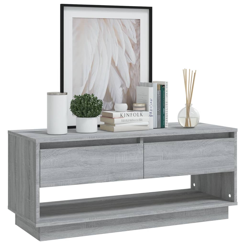 Petit Meuble TV Gris Effet Sonoma - 102 cm-Mon Meuble TV-Sonoma gris-4