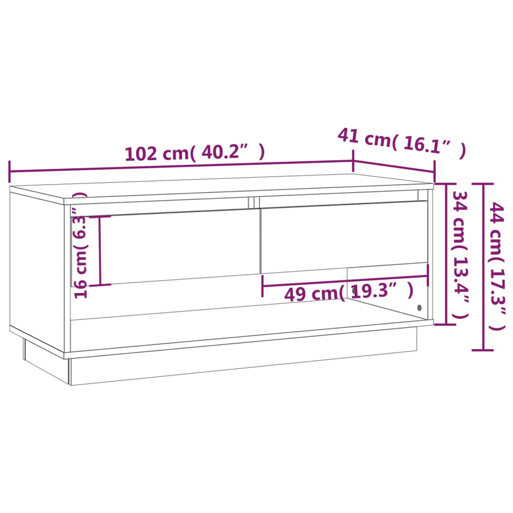 Petit Meuble TV Gris Effet Sonoma - 102 cm-Mon Meuble TV-Sonoma gris-9