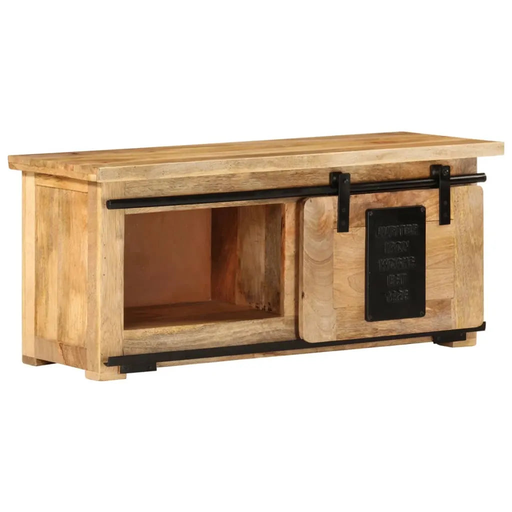 Petit Meuble TV Industriel en Manguier Massif - 90 cm-Mon Meuble TV-1