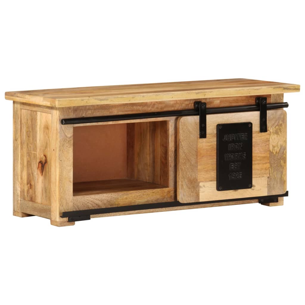 Petit Meuble TV Industriel en Manguier Massif - 90 cm-Mon Meuble TV-12