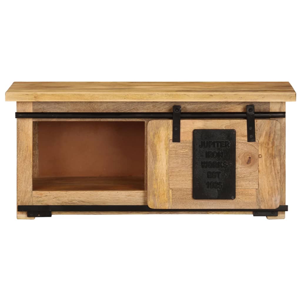 Petit Meuble TV Industriel en Manguier Massif - 90 cm-Mon Meuble TV-2