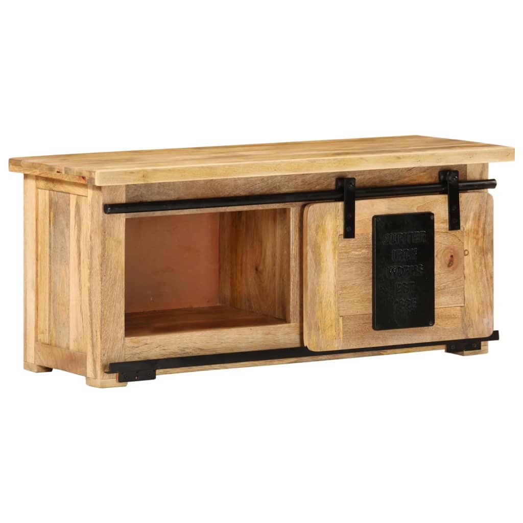 Petit Meuble TV Industriel en Manguier Massif - 90 cm-Mon Meuble TV-8