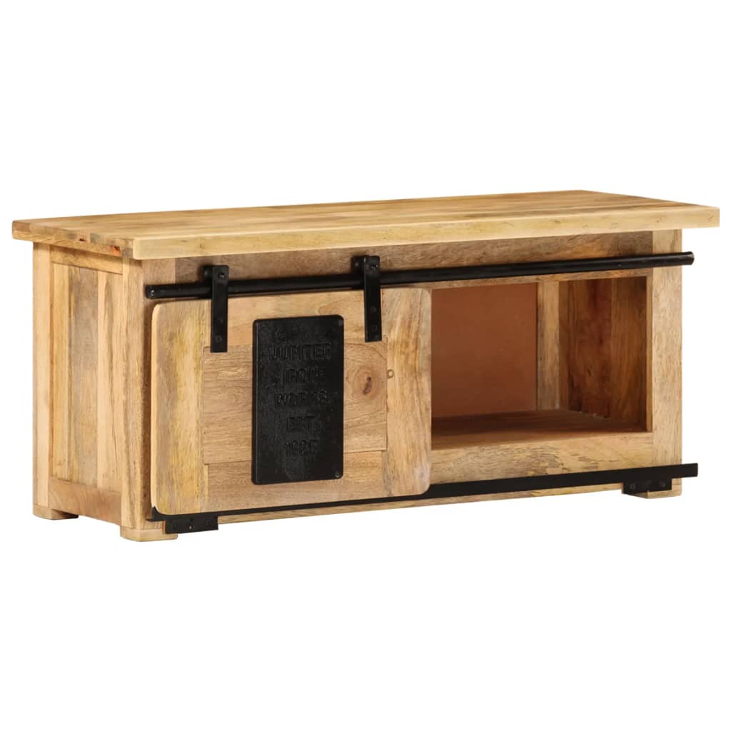 Petit Meuble TV Industriel en Manguier Massif - 90 cm-Mon Meuble TV-9