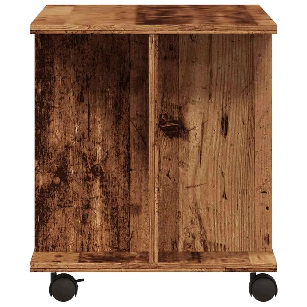 Petit Meuble TV sur Roulettes Effet Vieux Bois - 80 cm-Mon Meuble TV-Vieux bois-5