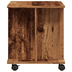 Petit Meuble TV sur Roulettes Effet Vieux Bois - 80 cm-Mon Meuble TV-Vieux bois-5
