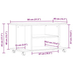Petit Meuble TV sur Roulettes Effet Vieux Bois - 80 cm-Mon Meuble TV-Vieux bois-9