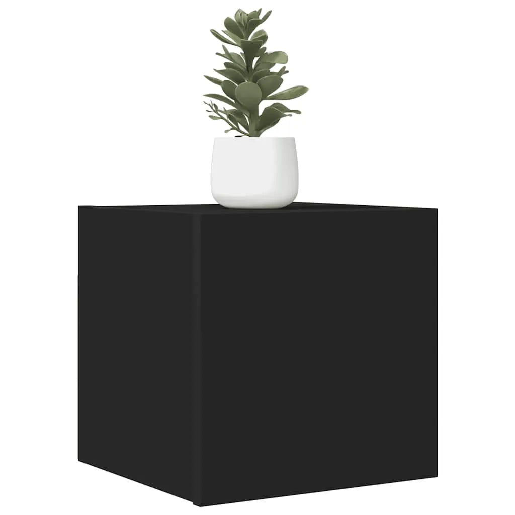 Petit Meuble TV Suspendu Effet Vieux Bois - 30,5 cm-Mon Meuble TV-Noir-1-22