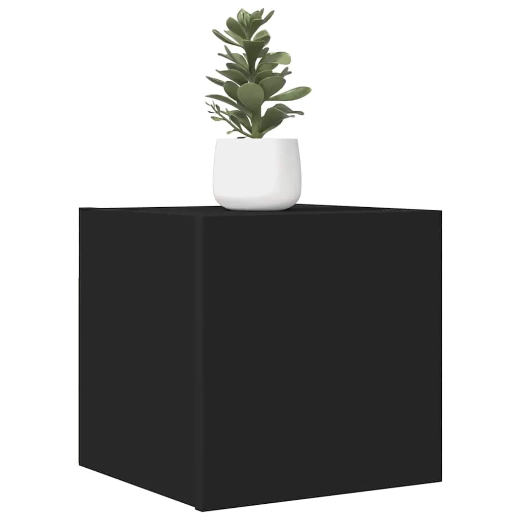 Petit Meuble TV Suspendu Effet Vieux Bois - 30,5 cm-Mon Meuble TV-Noir-2-29