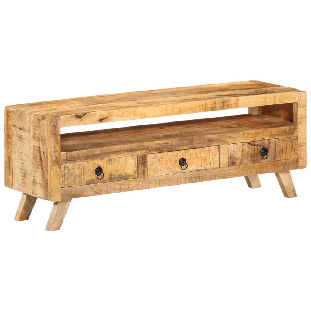 Petit Meuble TV Vintage en Acacia Massif - 110 cm-Mon Meuble TV-bois de manguier massif-1-13