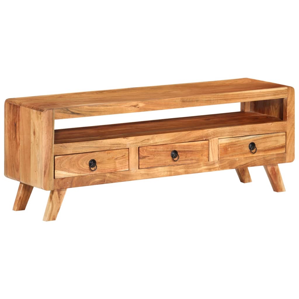 Petit Meuble TV Vintage en Acacia Massif - 110 cm-Mon Meuble TV-bois de récupération massif-1-10