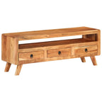 Petit Meuble TV Vintage en Acacia Massif - 110 cm-Mon Meuble TV-bois de récupération massif-1-10