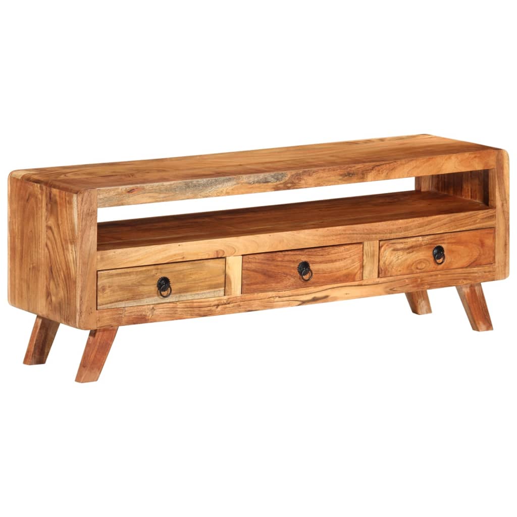 Petit Meuble TV Vintage en Acacia Massif - 110 cm-Mon Meuble TV-bois de récupération massif-1-11