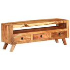 Petit Meuble TV Vintage en Acacia Massif - 110 cm-Mon Meuble TV-bois de récupération massif-1-12
