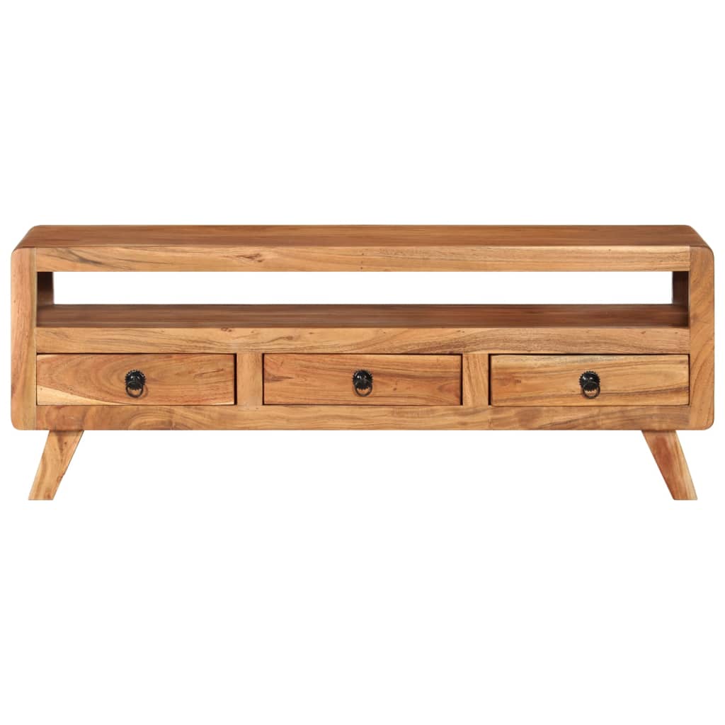 Petit Meuble TV Vintage en Acacia Massif - 110 cm-Mon Meuble TV-bois de récupération massif-1-2