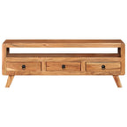 Petit Meuble TV Vintage en Acacia Massif - 110 cm-Mon Meuble TV-bois de récupération massif-1-2
