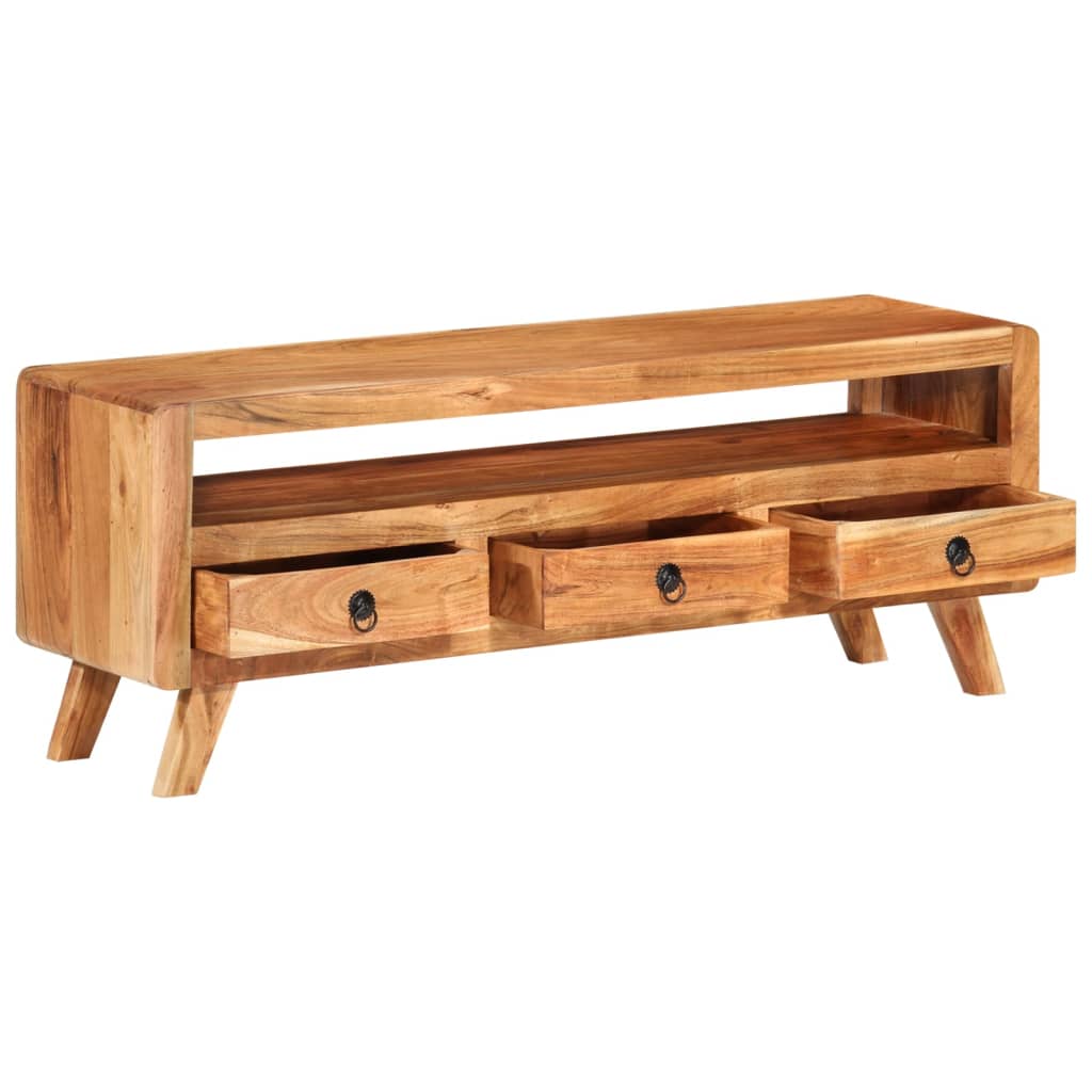 Petit Meuble TV Vintage en Acacia Massif - 110 cm-Mon Meuble TV-bois de récupération massif-1-3