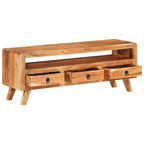 Petit Meuble TV Vintage en Acacia Massif - 110 cm-Mon Meuble TV-bois de récupération massif-1-3