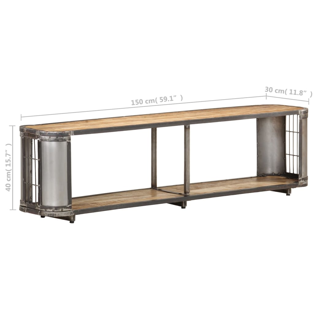 Vintage Meuble TV Industriel en Manguier - 150 cm-Mon Meuble TV-90 cm-6